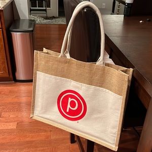 Pure barre tote with front pocket and Velcro closure